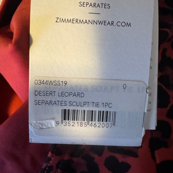 Zimmermann Sculpt Tie Halter Neck One Piece Swimsuit Red Leopard NWT Size 2-4 XS - Picture 10 of 11